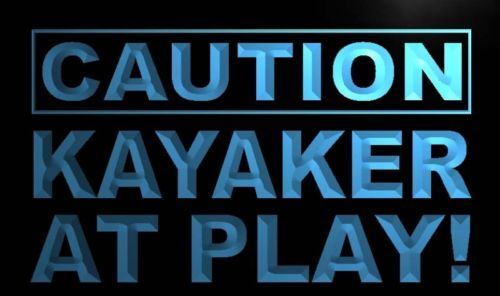 Caution Kayaker at Play Neon Light Sign